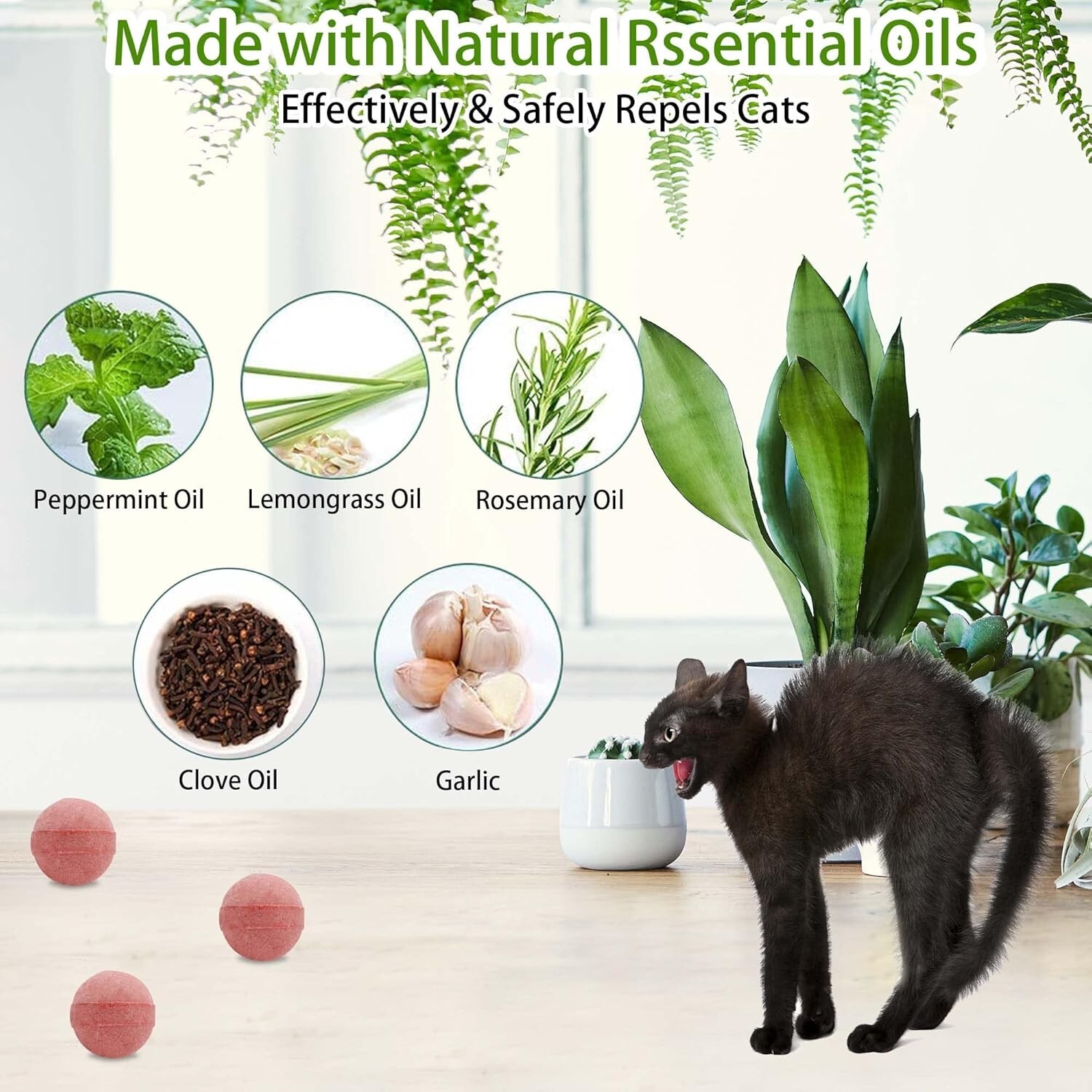 12 Pack Cat Repellent Outdoor Indoor, Cat & Dog Nature Repellents Peppermint Oil