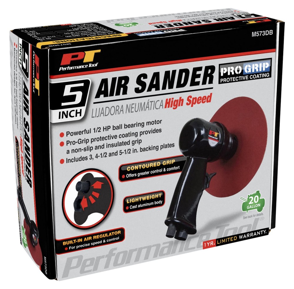 Performance Tool M573DB 5-Inch High Speed Sander with Adjustable Speed Control a