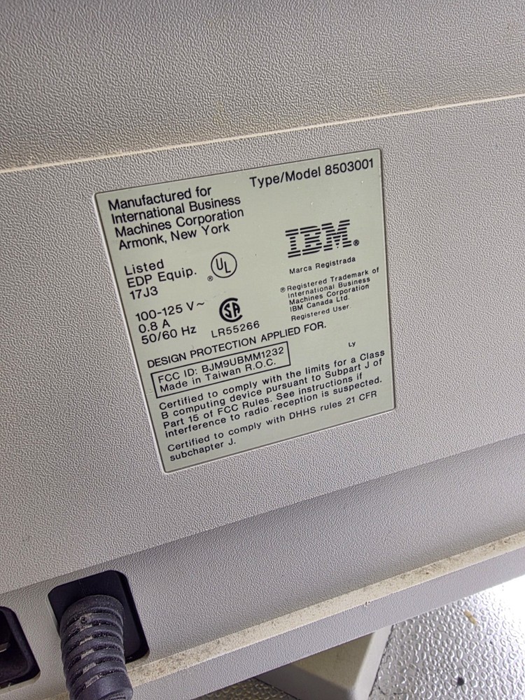Vintage IBM Personal System/2 Monochrome Display 8503