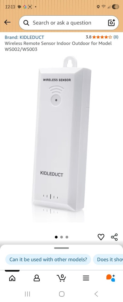 Wireless Remote Sensor Indoor Outdoor for Model WS002/WS003