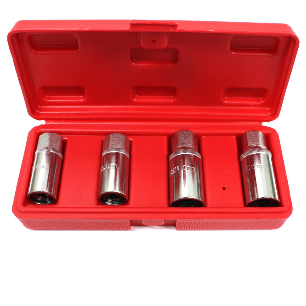 4 pc Socket Stud Screw Remover Extractor Installer Roller Bearing 6, 8, 10, 12mm