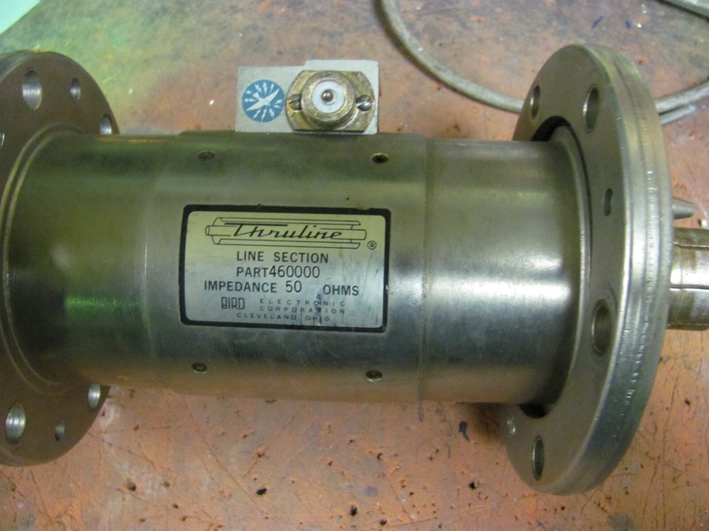 BIRD THRULINE LINE SECTION PART 460000 3 1/8 WATTMETER COUPLERWITH 2 BULLETS 50