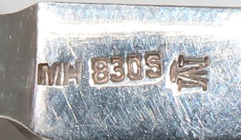 Antique Marius Hammer Norway Twisted Handle 830 Silver Spoon, 5"