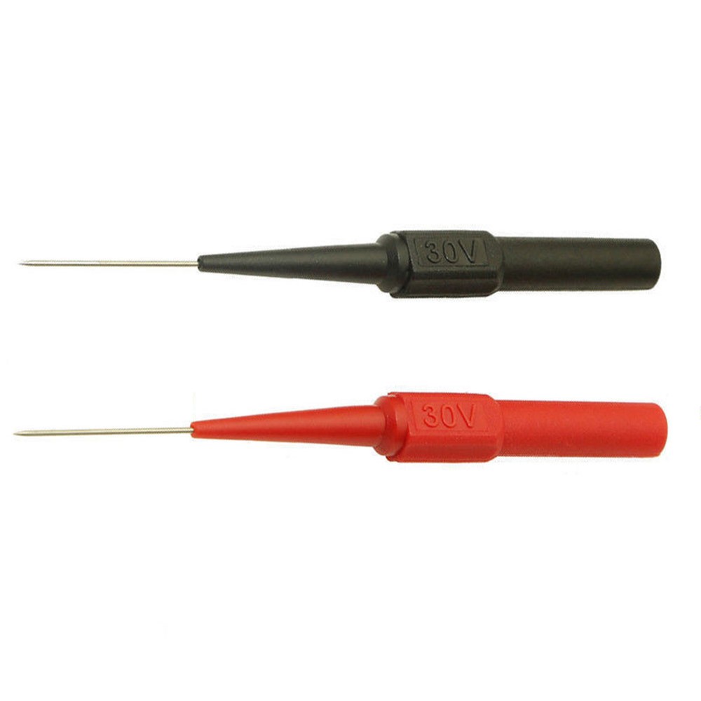 2pcs Multimeter Test Lead Probe Extention Back Piercing Needle Tip Test Probes