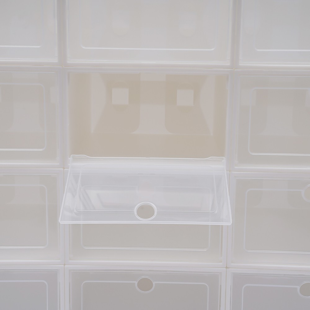 20 Pcs Shoe Box Clear Plastic Stackable Shoe Storage Foldable Shoe Containers