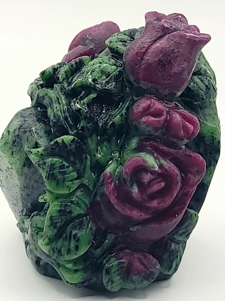 Ruby Zoisite Roses Carving- UV Reactive- WYSIWYG