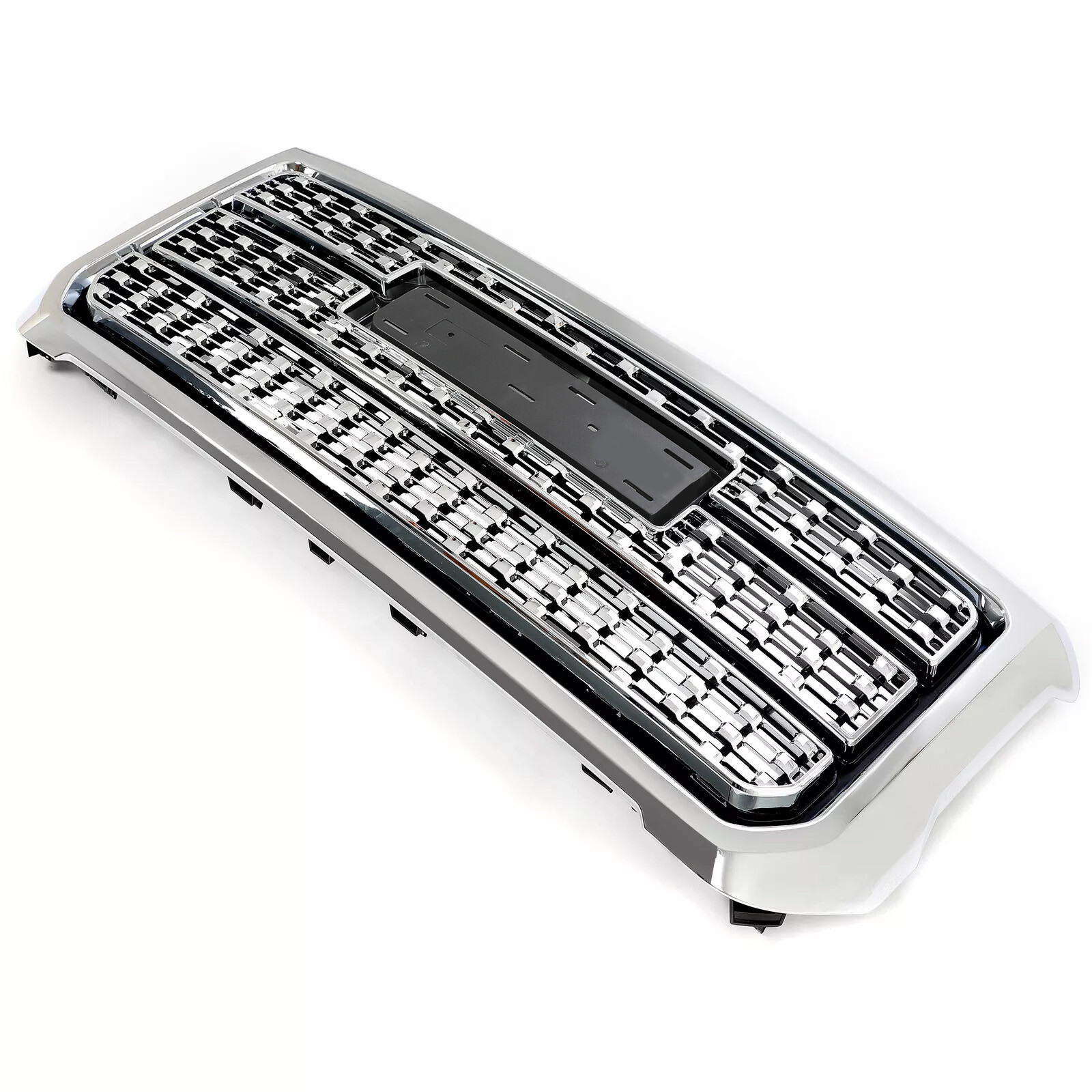 Chrome Front Grille ABS Grill W/ Snap For GMC Sierra 2500HD 3500HD 2015-2019