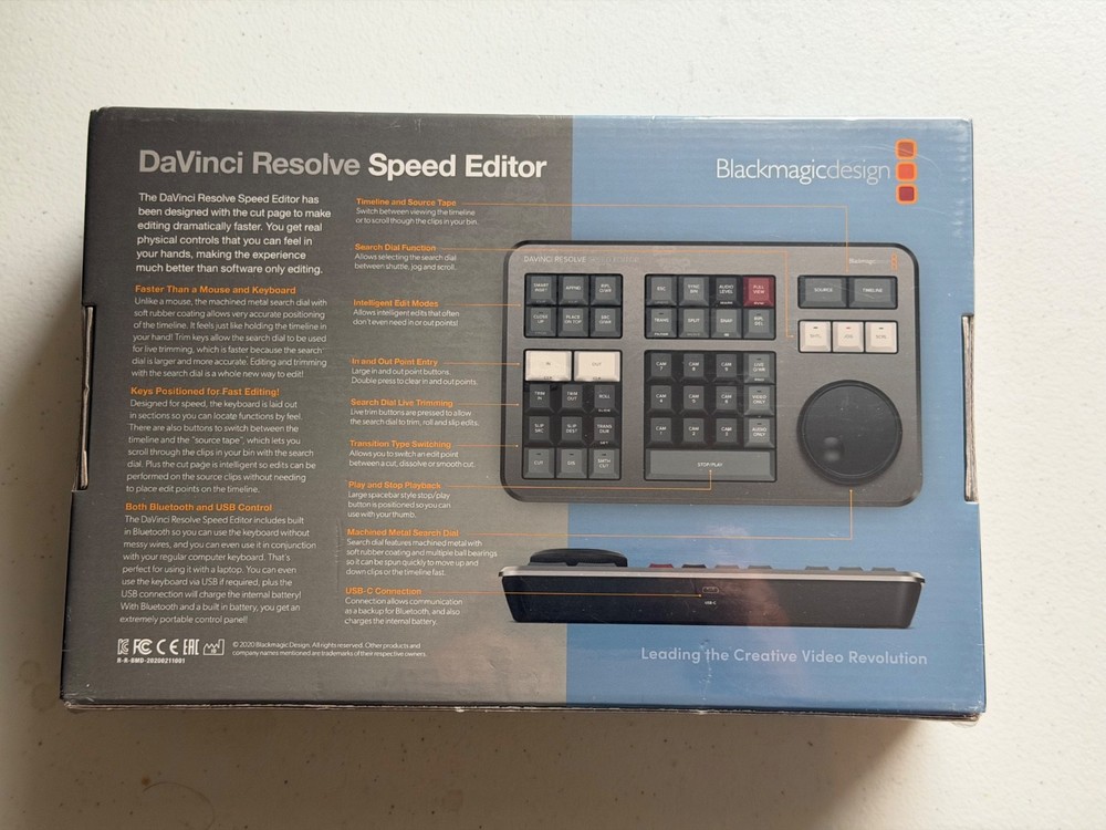 SEALED - Blackmagic Design DaVinci Resolve Speed Editor (Hardware Only)