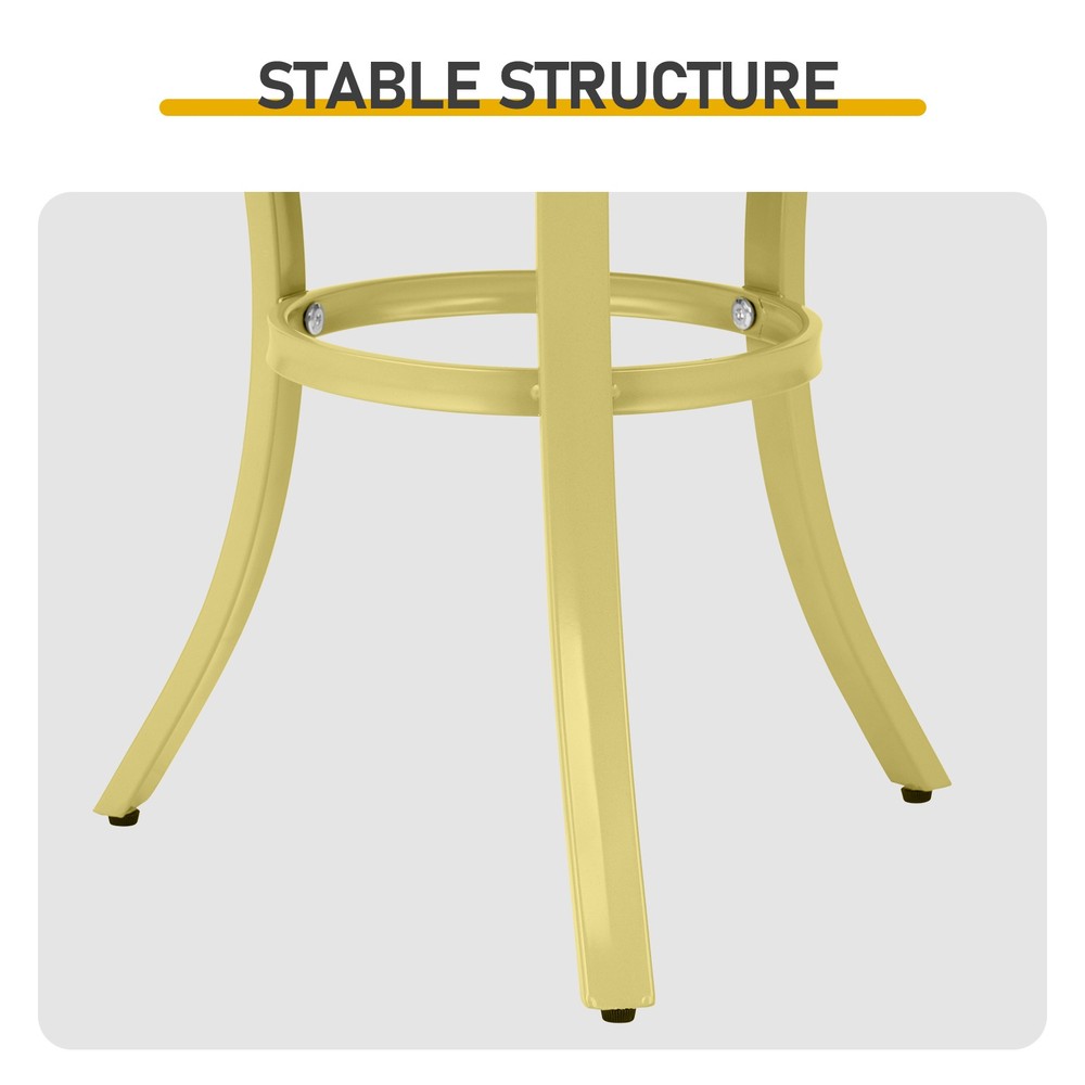 Round Side Table, Small Metal Table Patio End Table Coffee Bistro Table