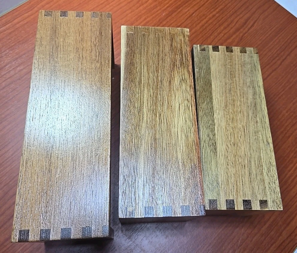 Display Wood Risers Wooden Stand 3 Tier Wood Decorative Rectangular, 2 Sets