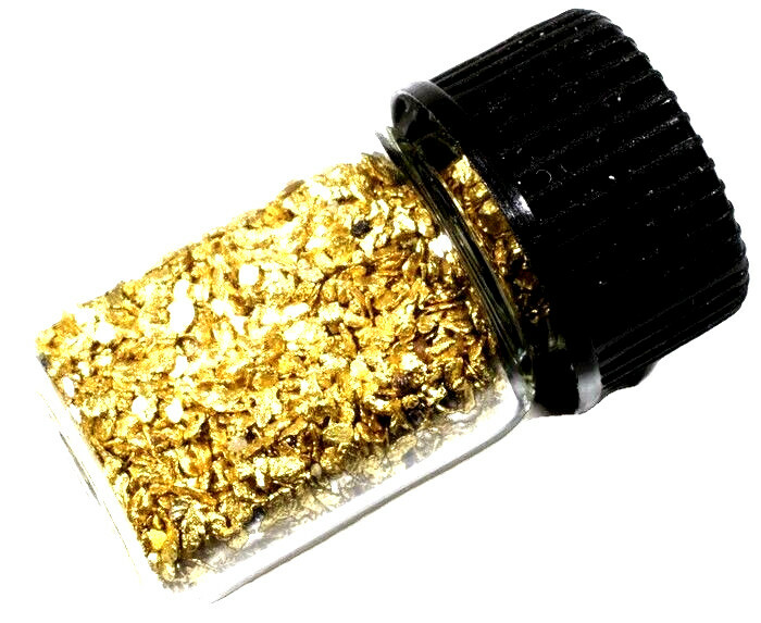 1.000 GRAMS ALASKAN YUKON BC NATURAL PURE GOLD NUGGETS MESH #30 W BOTTLE (#B300)