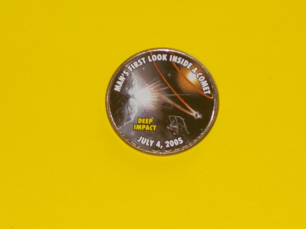 Colorized Kennedy Half Dollar - Space Program - Look Inside a Comet K1115