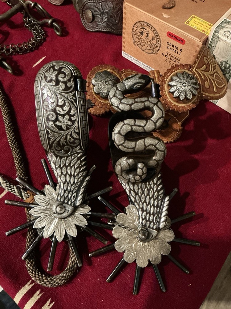 Antique Big Mexican Snake Spurs