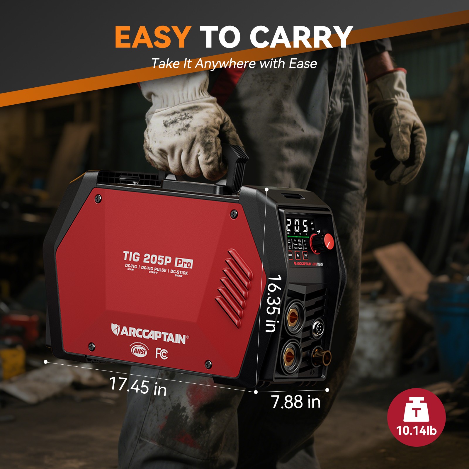 ARCCAPTAIN iControl TIG 205 Pro 5 In 1 Cold Spot Stick/TIG Welder 120V/240V