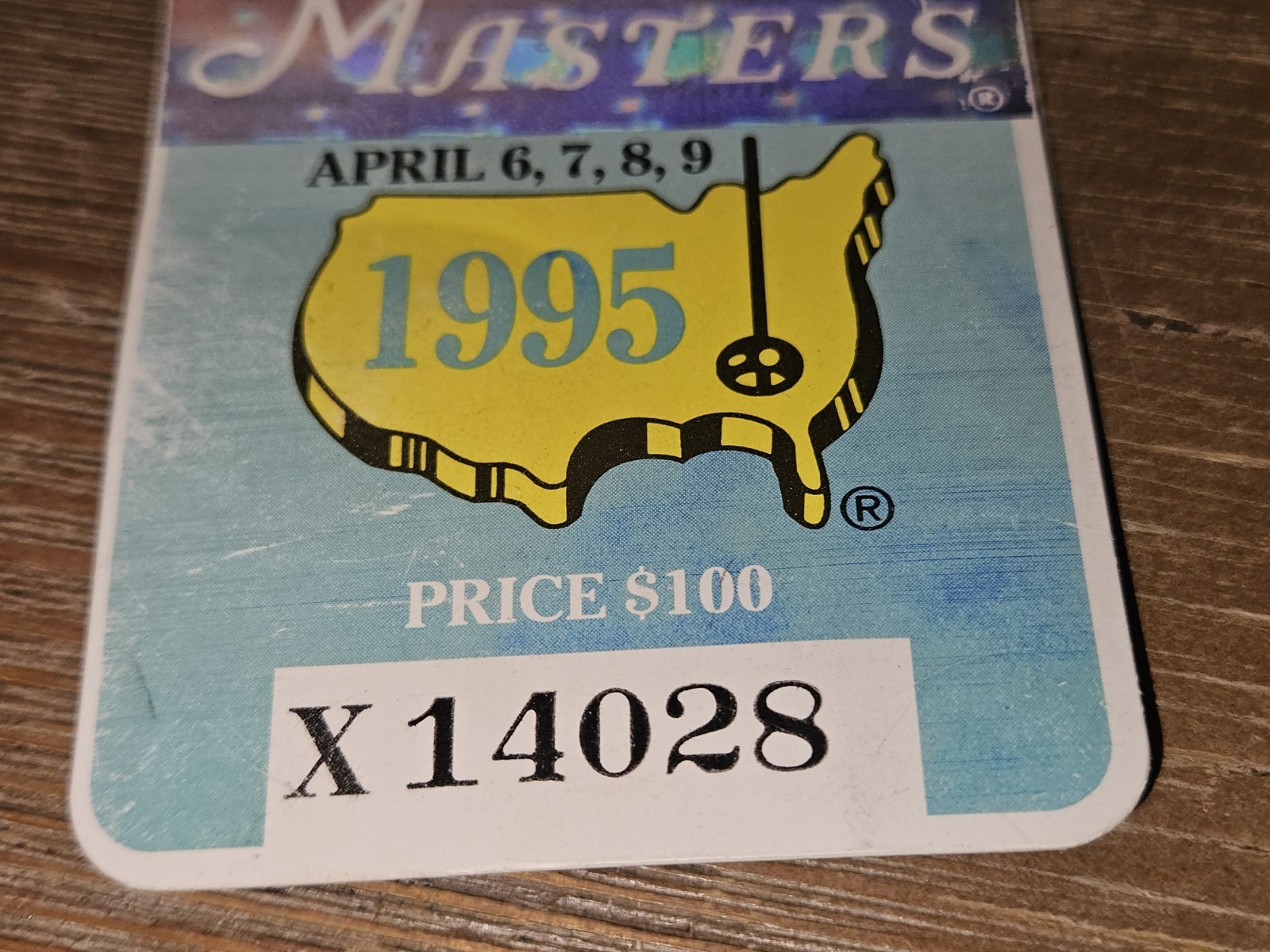 1995 Masters Badge Tiger Woods 1st Masters ANGC