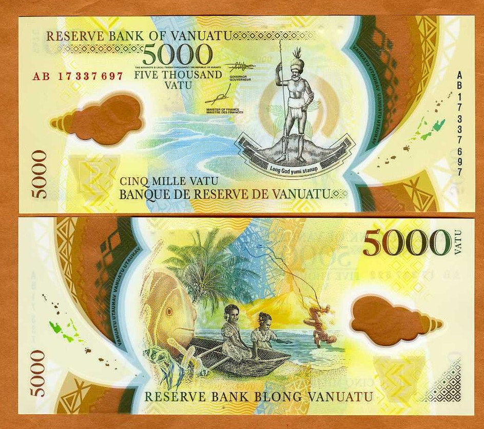 Vanuatu, 5000 vatu, 2017, P-19, POLYMER, UNC