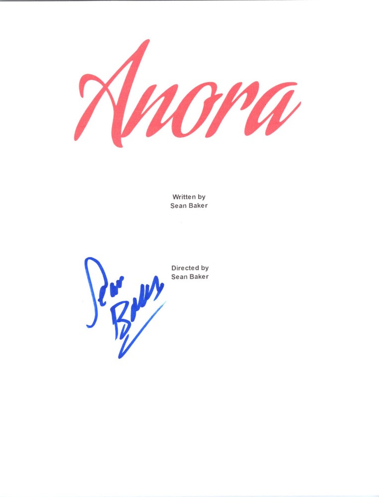 Sean Baker Signed Autographed Anora Script with Exact Photo Proof