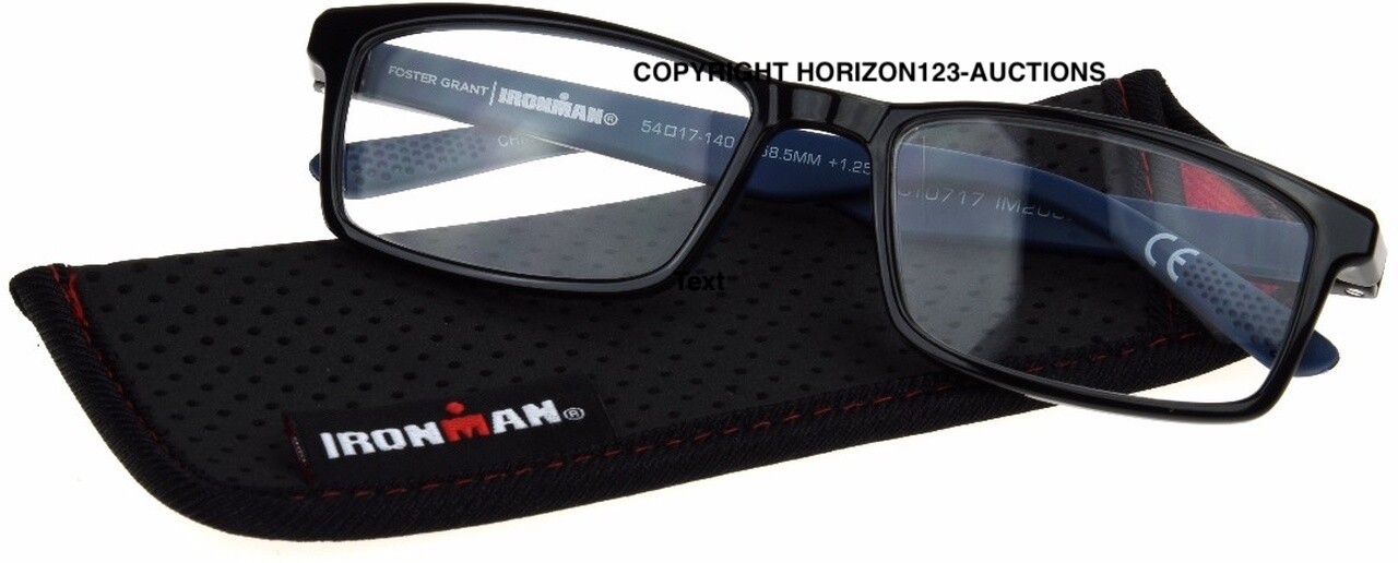 NEW 🔥PICK STRENGTH🔥Foster Grant IRONMAN IM2002 Reading Glasses-Black/BLUE