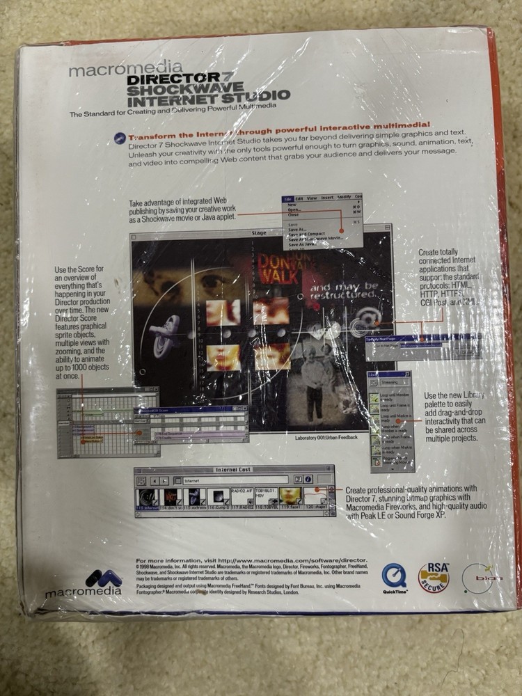 Macromedia Director 7 Shockwave Internet Studio Education Version NEW SEALED!