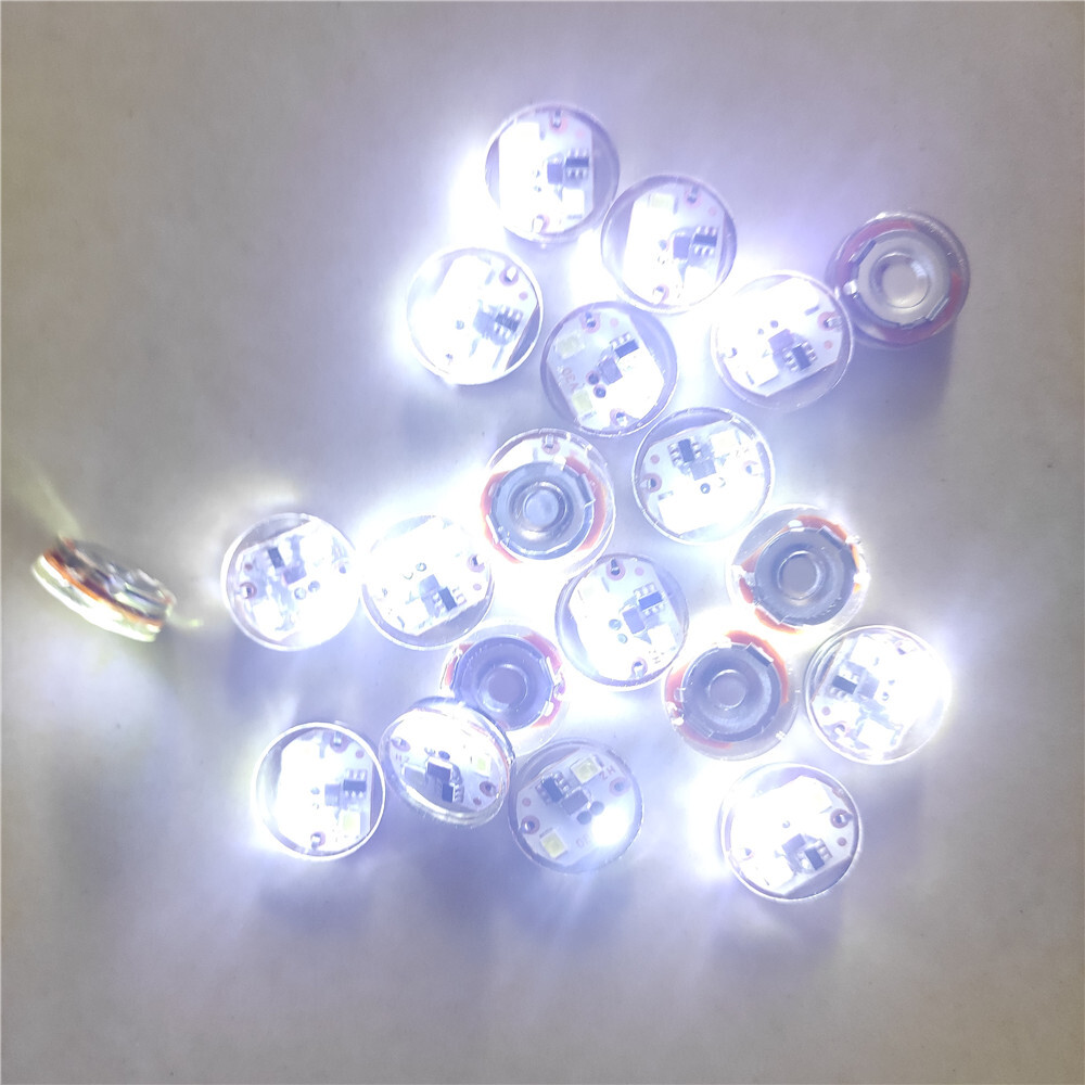 15pcs Round white light vibration flash, button light, collision can be bright