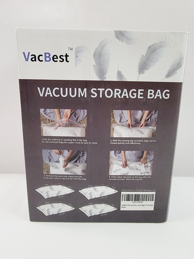 VacBest Vacuum Storage Space Saver Bags Combo X 12 - 4 Large Sizes