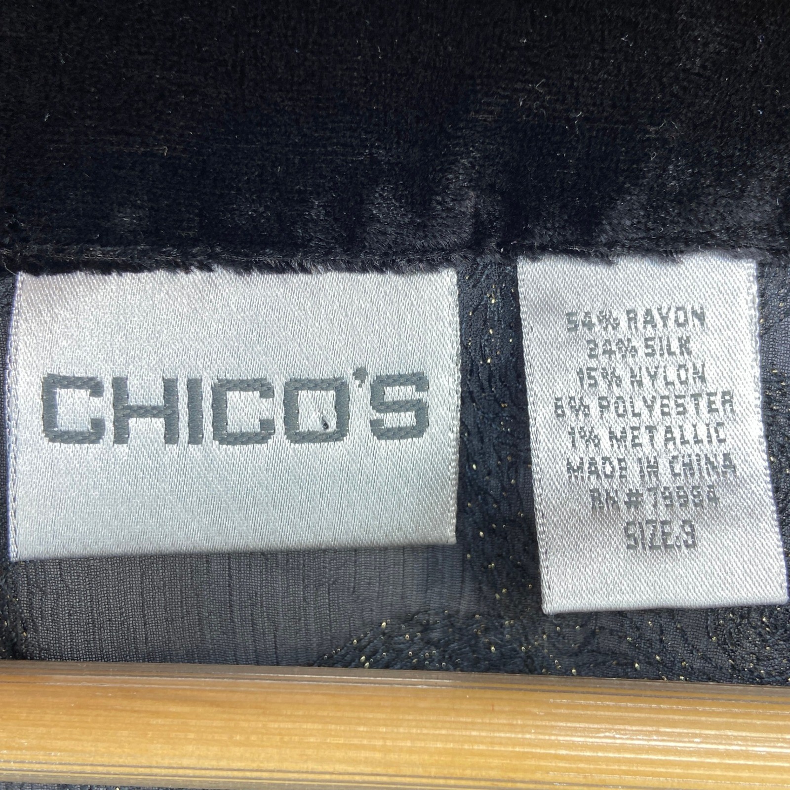 Chicos Patchwork Velvet Burnout Kimono Yukata Jacket Black Floral Womens 3 XL 16