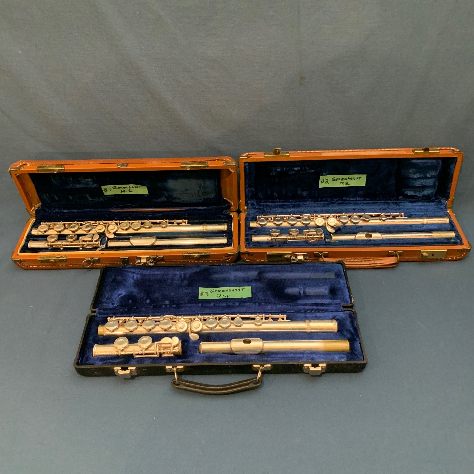 3 Gemeinhardt Closed Hole Flutes for Restoration M-2, M2, 2SP Flute