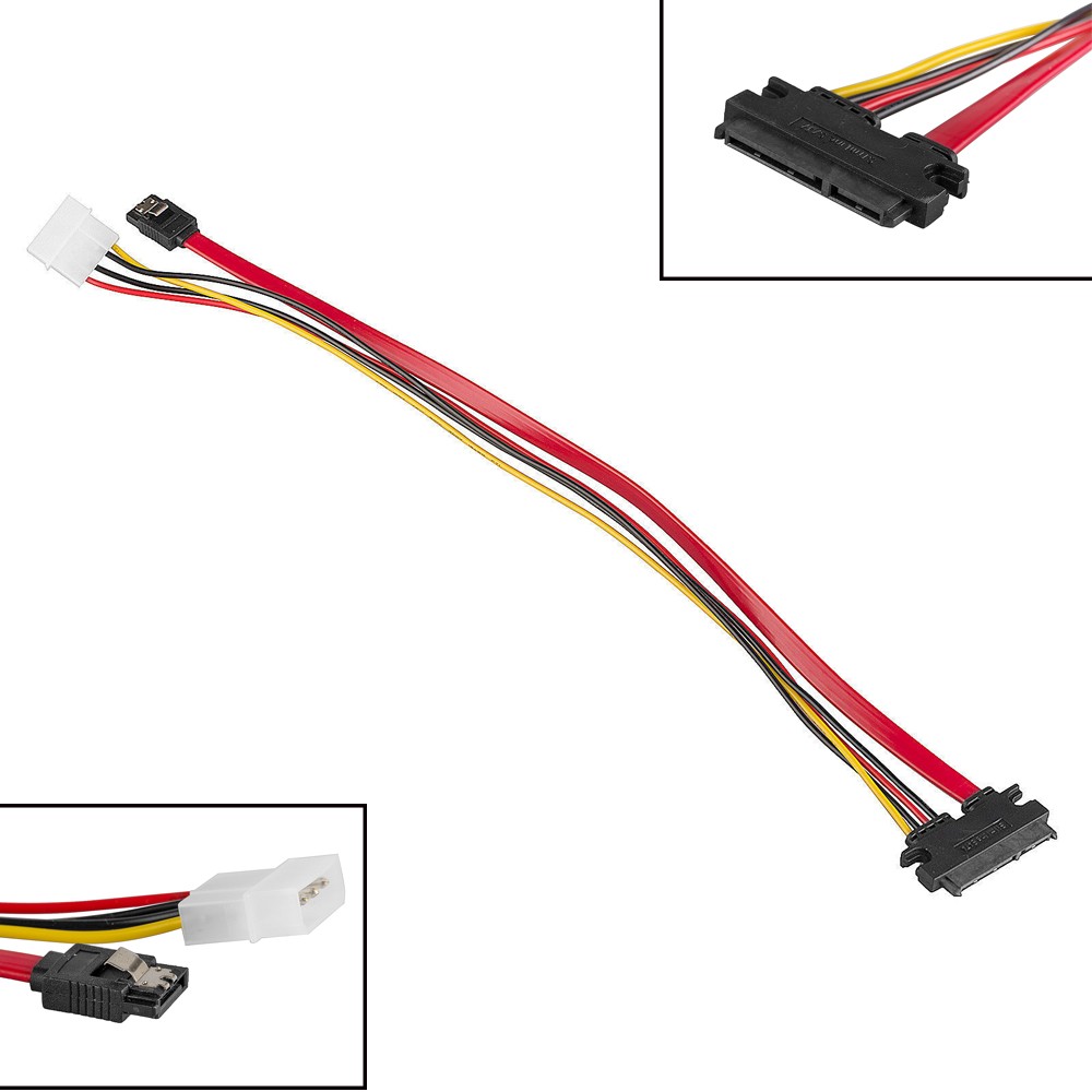 SATA Data Power Combo Cable Desktop HDD Hard Drive DVD Rom Internal Wire Adapter