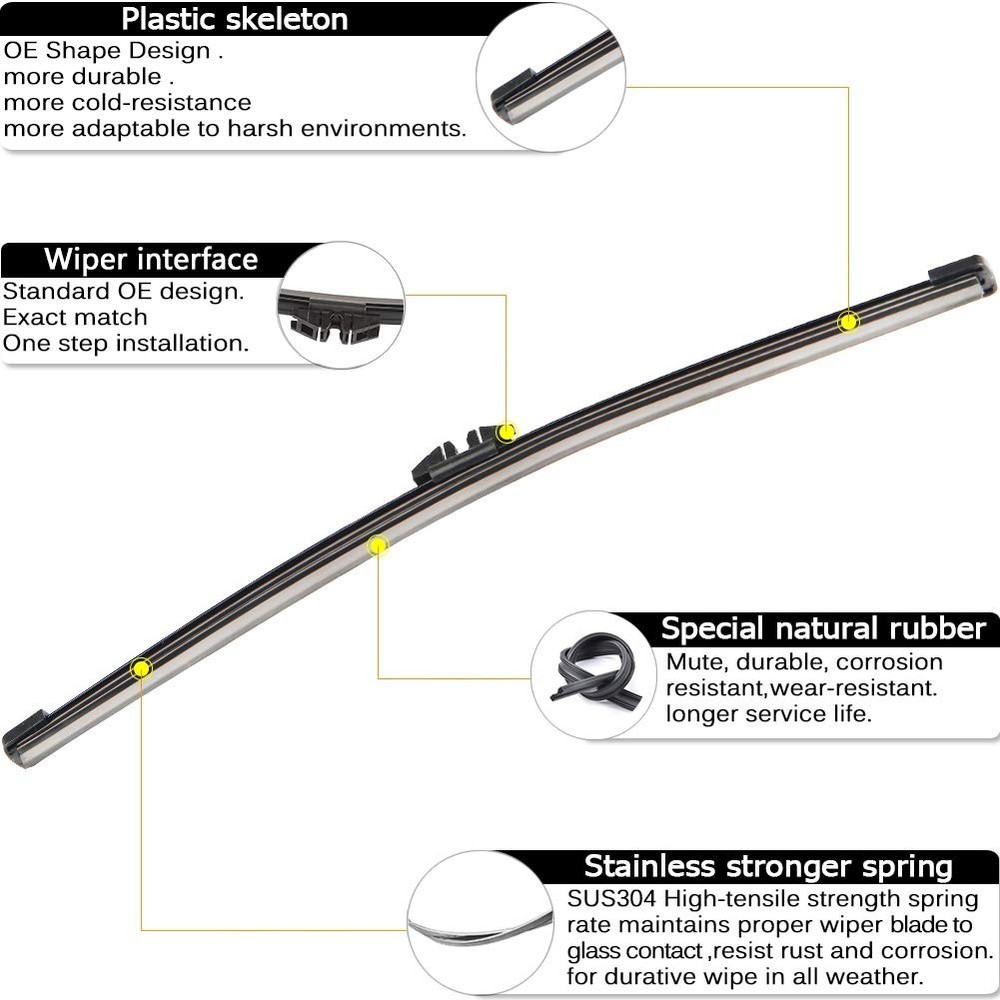 Rear Wiper Blade Arm Replacement Back Windshield Ford Explorer Escape Set