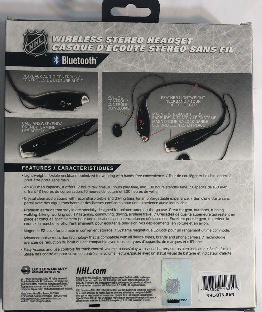 NHL Ottawa Senators Wireless Bluetooth Headset Neckband