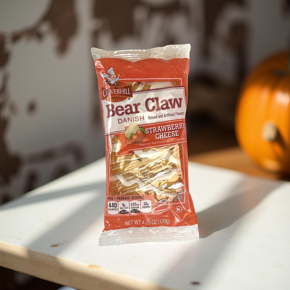 Cloverhill Strawberry Bear Claws | Individually Packaged | 12 Pack