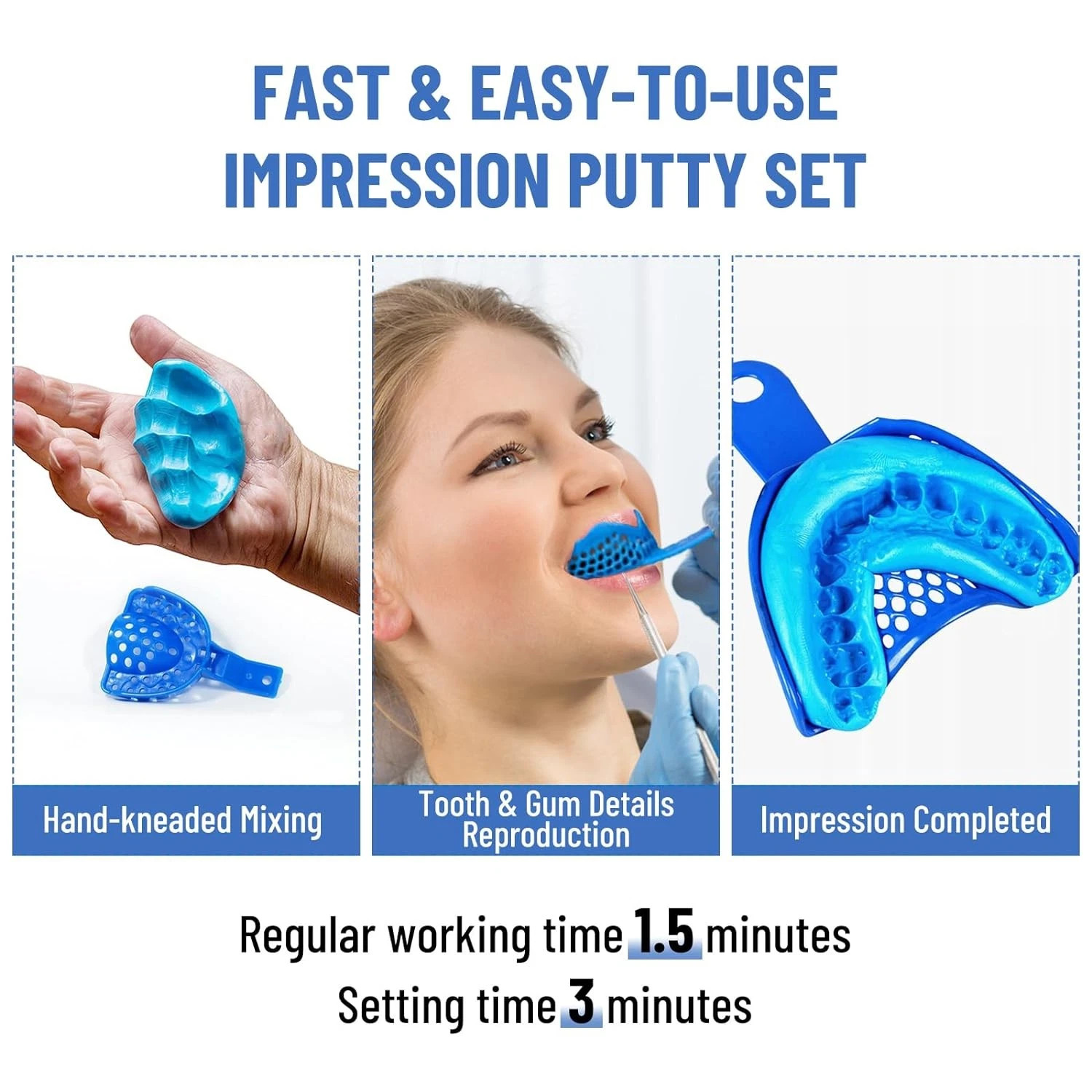 12x25g New Dental Putty Fast Set PVS VPS Impression Silicon Material Mint Base U