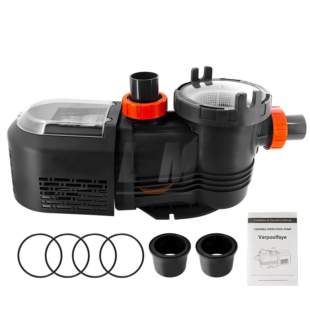 For Inground Pool 2.5HP Variable Speed High Flow Pump 10567GPH Energy Efficient