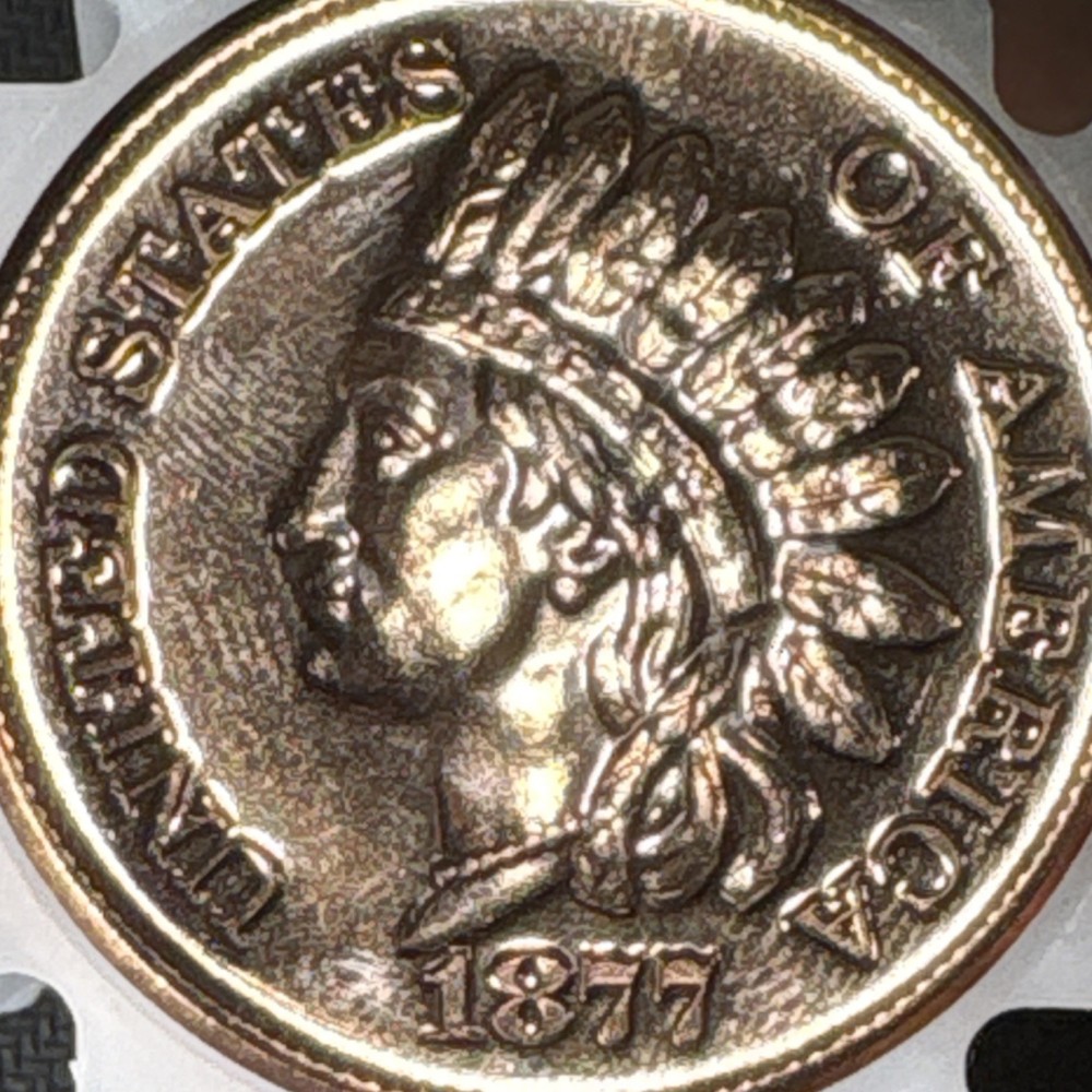 1877 Indian Head copper round