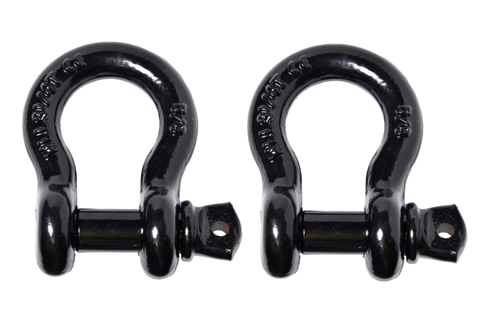 2 Pack 5/8" Black Bow Shackle D-Ring +3/4" Clevis Screw Pin WLL 7000lbs 3.25 TON