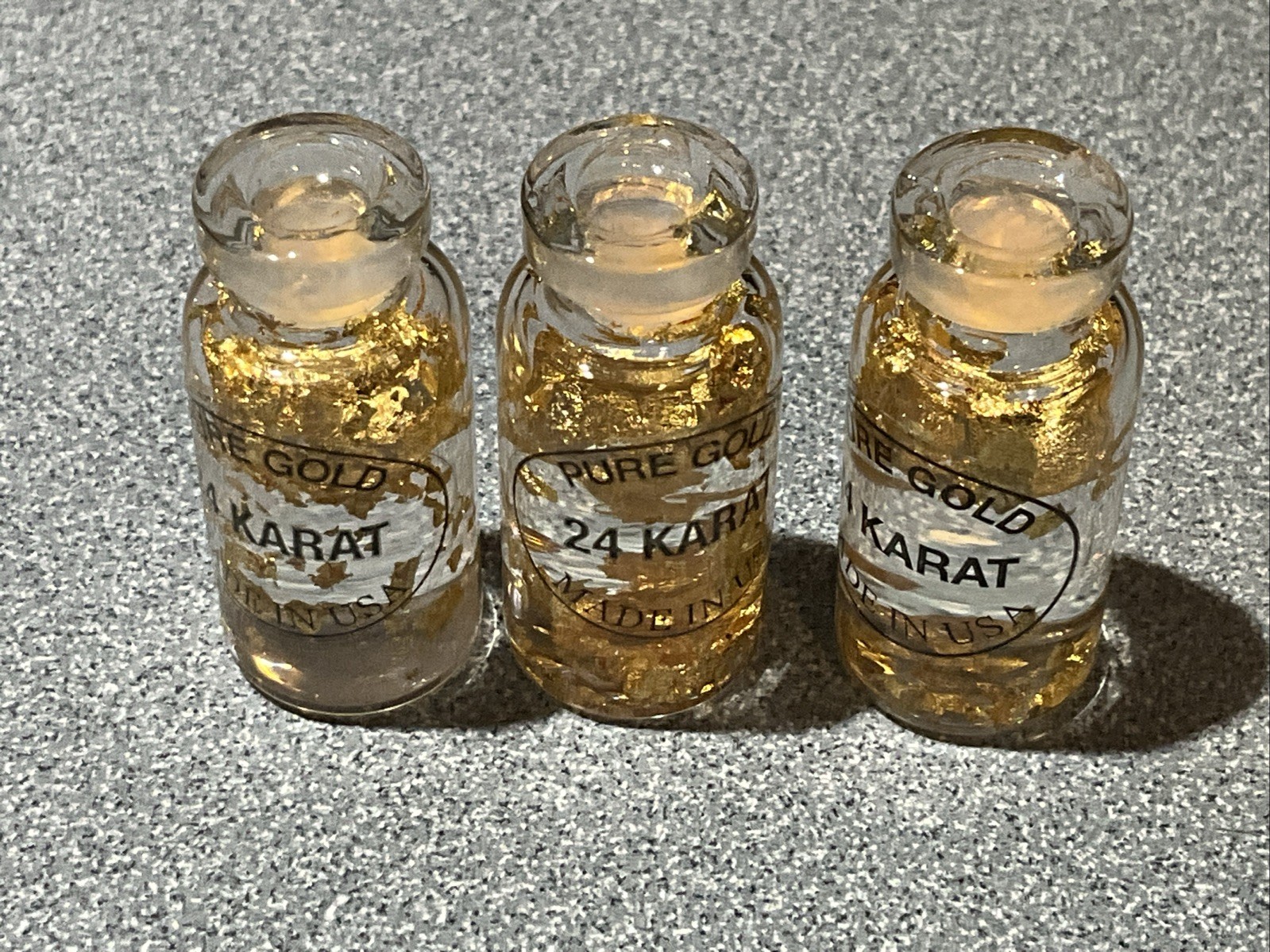 Lot 3 Vial of 24K Gold Flake Gold Leaf Foil Flakes FREE SH