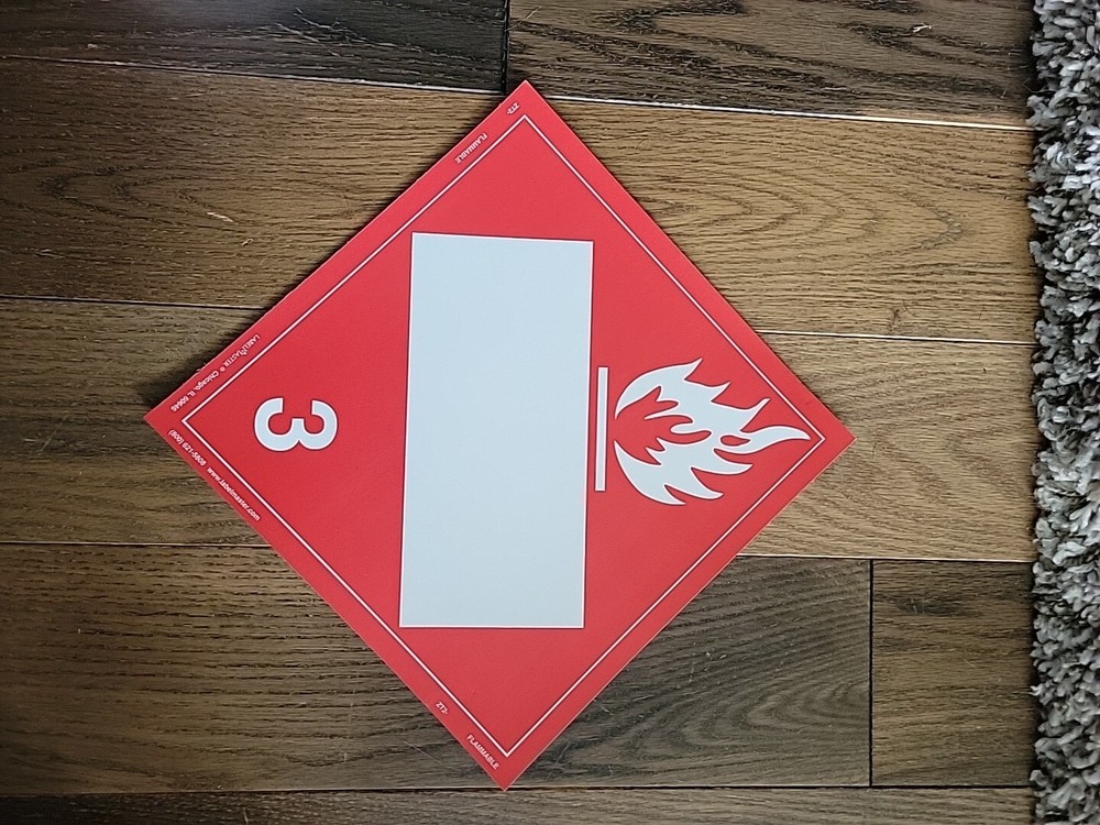 Labelmaster ZT2- Flammable Blank Write In Placard  10.75" 25 Pack