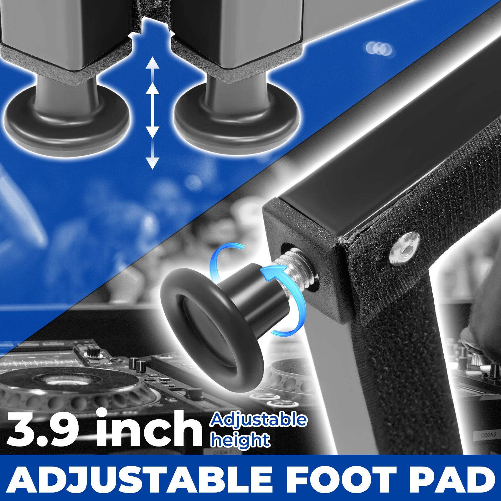 20x40x45" DJ Booth Facade Table Station Event w/Bag Scrims + Foldable Tabletop