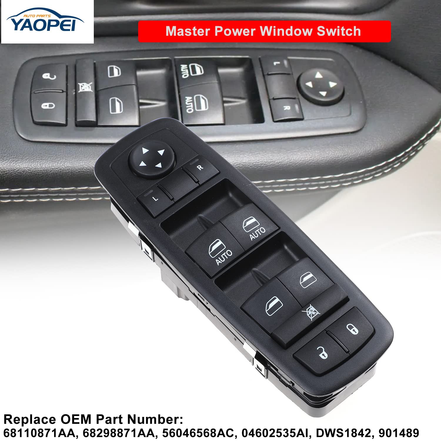 Master Power Window Switch Left Driver Side for Chrysler Town & Country 2012-201