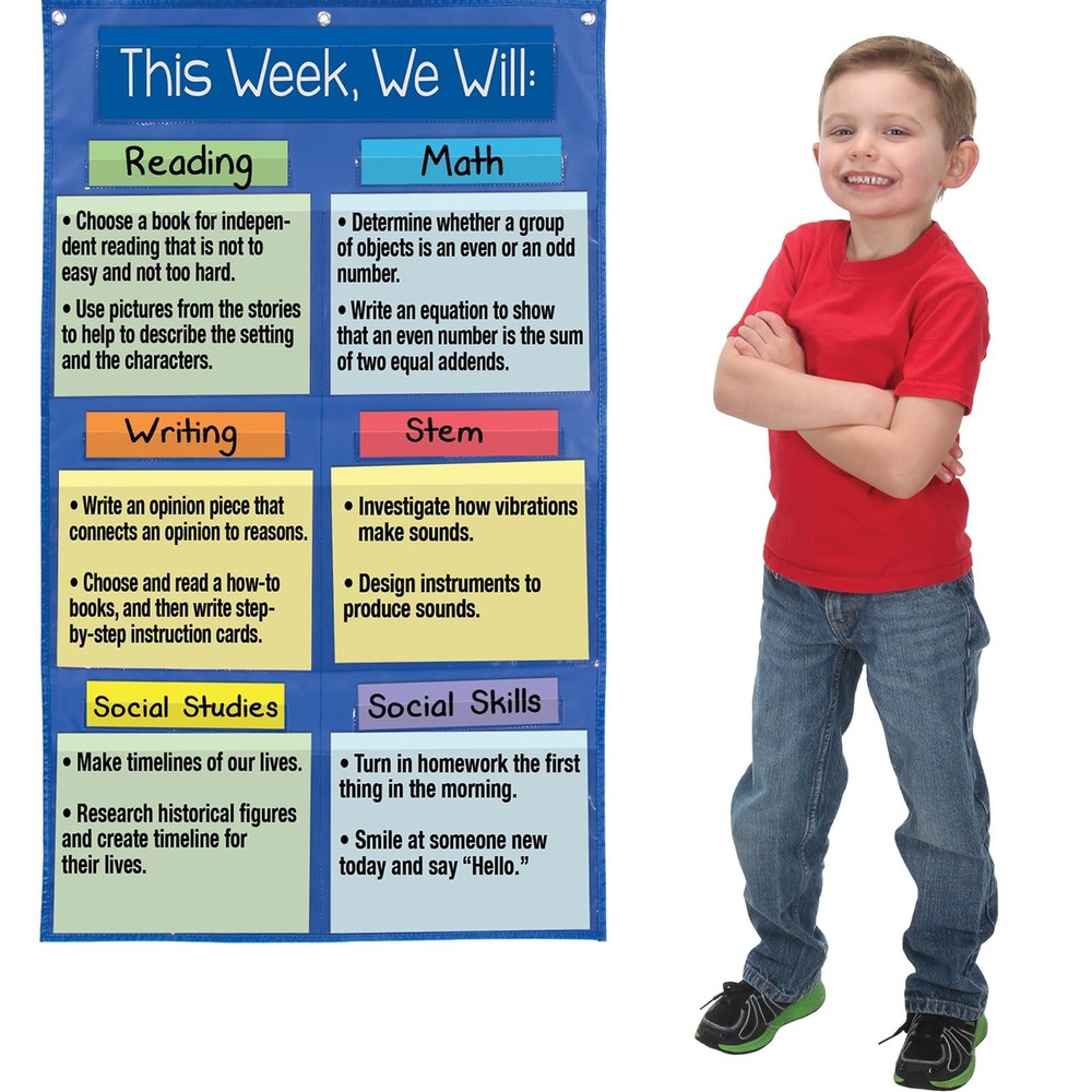 Really Good Stuff Learning Goals Pocket Chart w/ 14 Cards