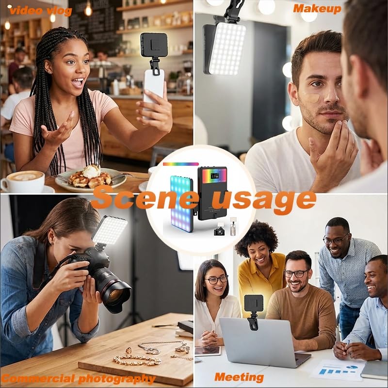Selfie Light for iPhone-Camera Light for Content Creator-Portable Light Black