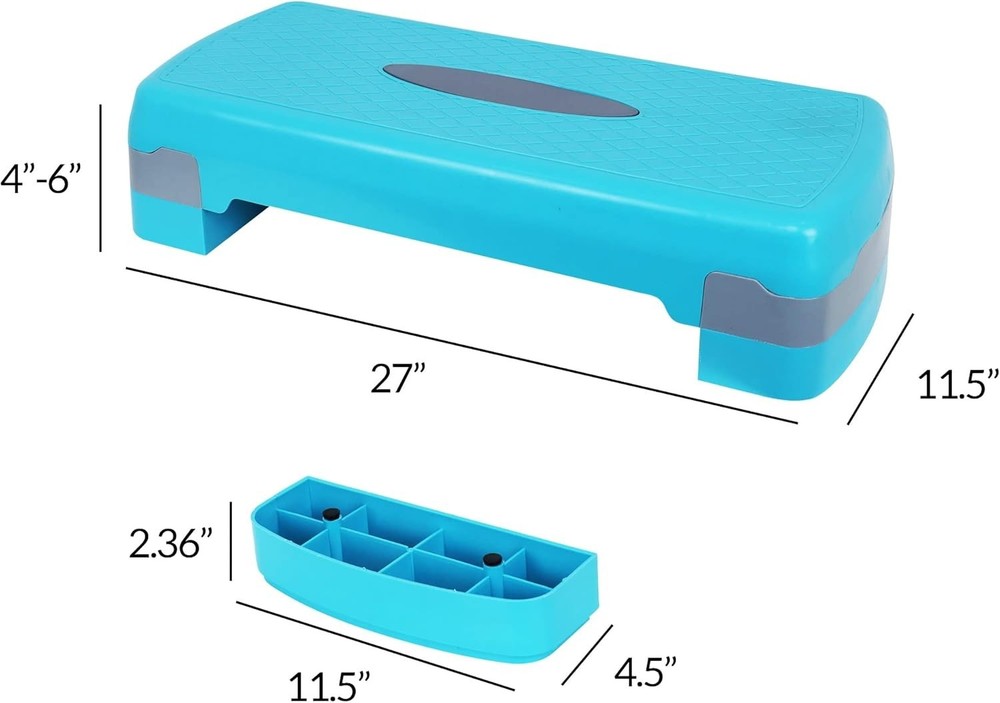 Adjustable Aerobic Step Platform - 27-Inch Non-Slip Trainer for Home Workouts
