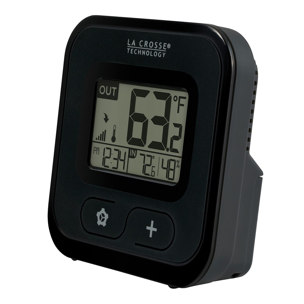 308-147 Wireless Compact Digital Thermometer with Humidity, Black