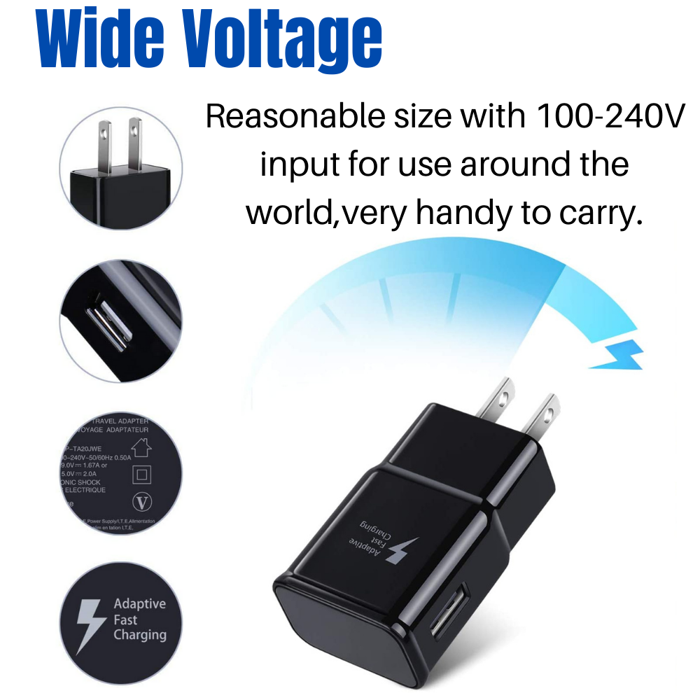 USB Fast Charger Wall Power Adapter 10Ft Long Type C Cable For Samsung Android