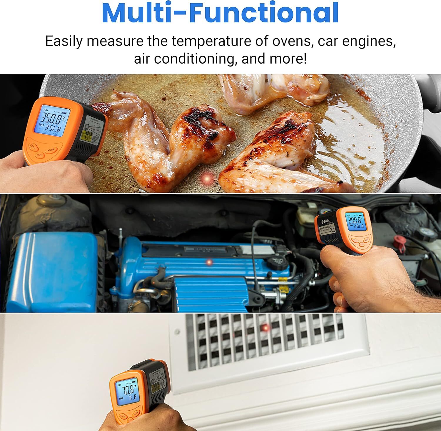 Infrared Laser Thermometer Gun No-Contact Digital Temperature Measurement Tester