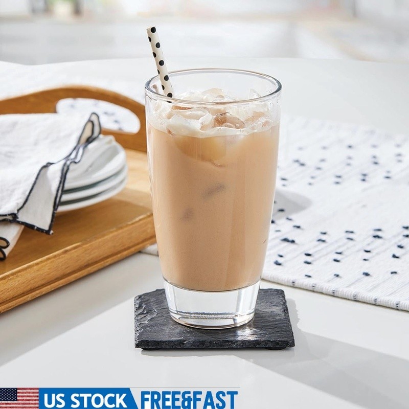 Clear Glass Drinkware Set 17 oz Stackable Beverage Glasses Durable 8 Count New