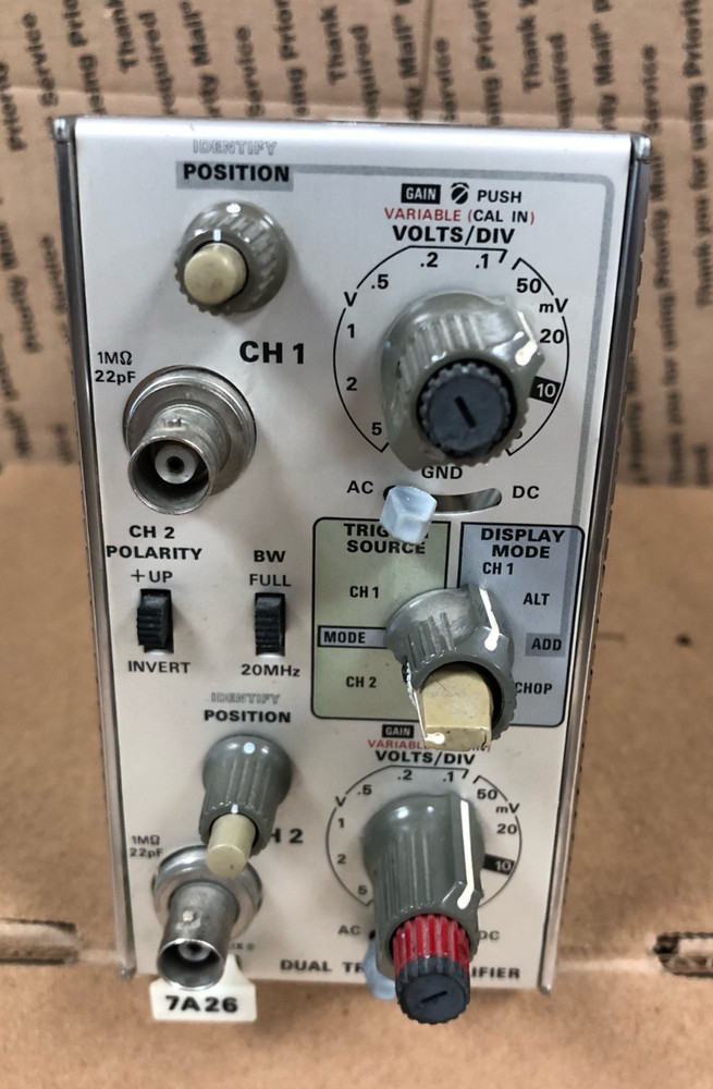 (PARTS!) Tektronix 7A26 Dual Trace Plugin Amplifier (UNTESTED)