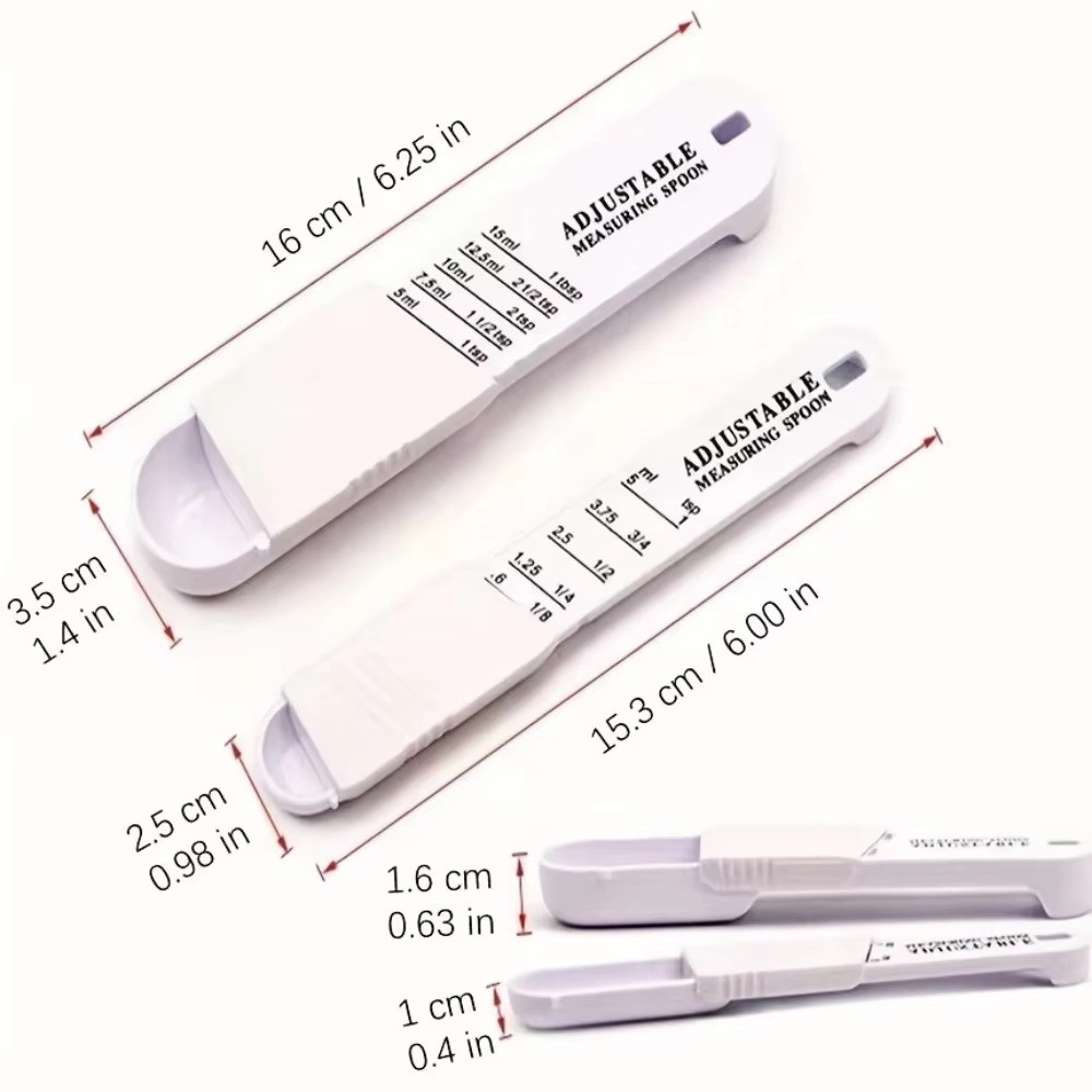 Adjustable Measuring Spoon Set 2PCS Kitchen Baking Teaspoon Tablespoon Tool