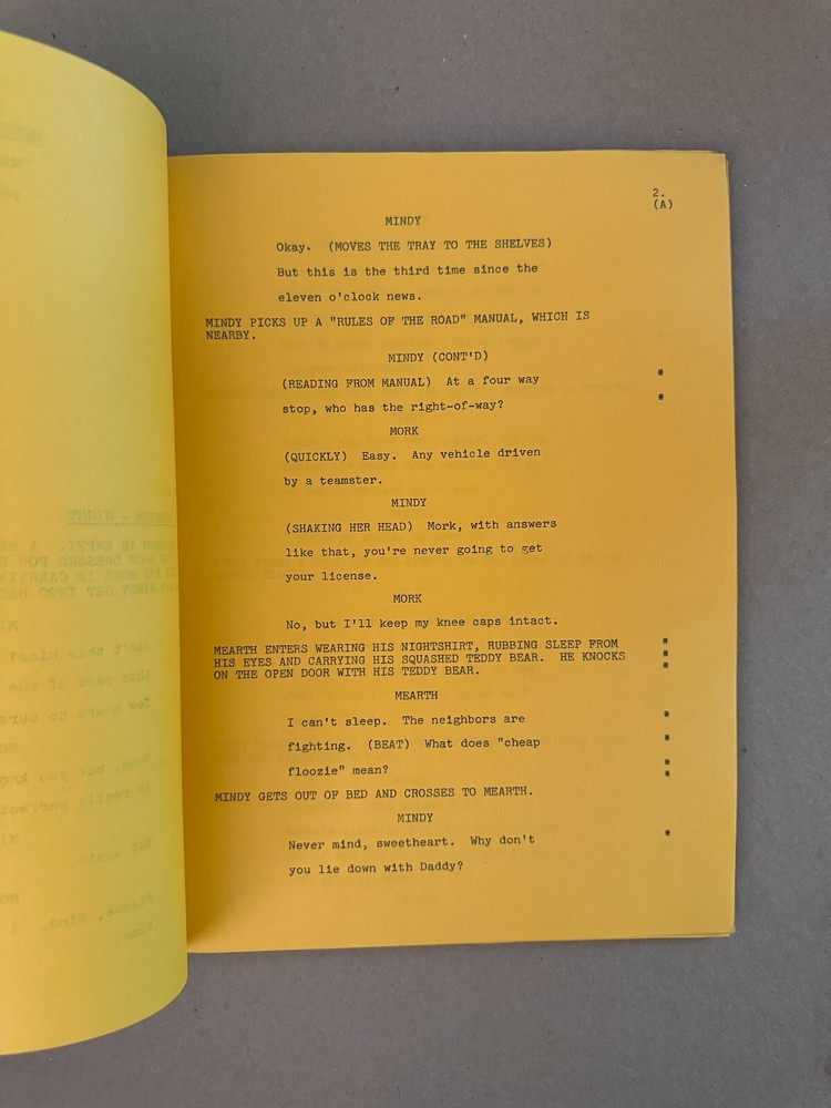 MORK AND MINDY Original Tv Show Shooting Script "Midas Mork"