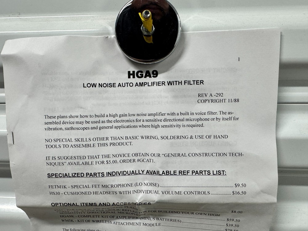 LOW NOISE AUTO AMPLIFIER WITH FILTER